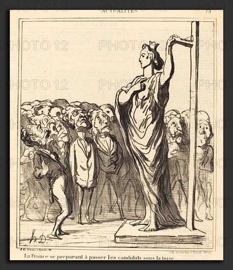 Honoré Daumier (French, 1808 - 1879), La France se préparant a passer, 1869, lithograph on newsprint