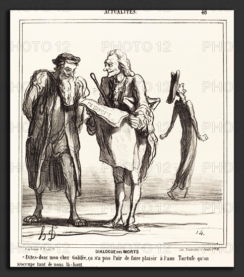 Honoré Daumier (French, 1808 - 1879), Dialogue des morts, 1867, lithograph