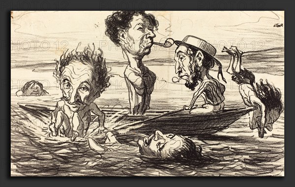 Honoré Daumier (French, 1808 - 1879), Les Tritons de la Seine, 1864, lithograph