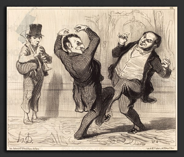 Honoré Daumier (French, 1808 - 1879), Attachés par leur grandeur au rivage de la Seine, 1850, lithograph