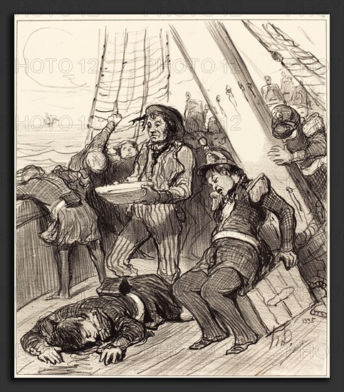 Honoré Daumier (French, 1808 - 1879), Plusieurs gardes nationaux qui n'avaient pas songé, 1848, lithograph