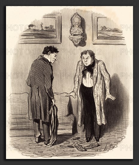 Honoré Daumier (French, 1808 - 1879), Mais quand je vous dis que je ne peux pas remuer les pieds, 1847, lithograph