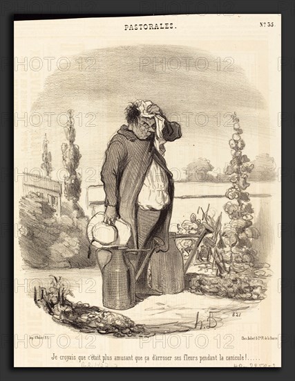 Honoré Daumier (French, 1808 - 1879), Je croyais que c'était plus amusant que Ã§a, 1845, lithograph on newsprint
