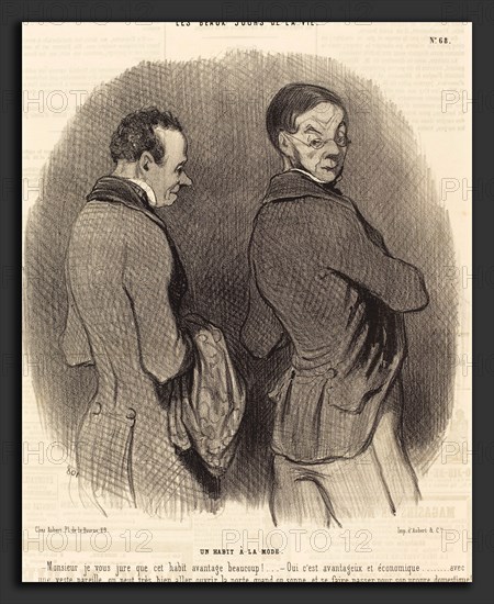 Honoré Daumier (French, 1808 - 1879), Un Habit a la mode, 1845, lithograph on newsprint