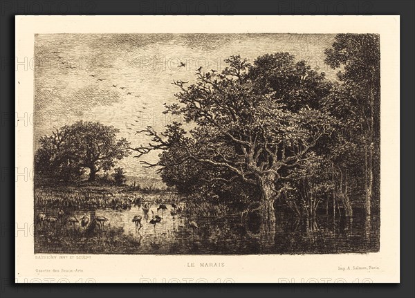 Charles-FranÃ§ois Daubigny (French, 1817 - 1878), Marsh (Le Marais), probably 1851, etching