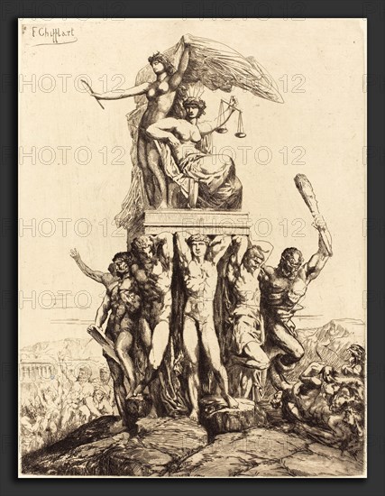 FranÃ§ois-Nicolas Chifflart, The Triumph of Justice and Truth, French, 1825 - 1901, 1865, etching with drypoint on laid paper