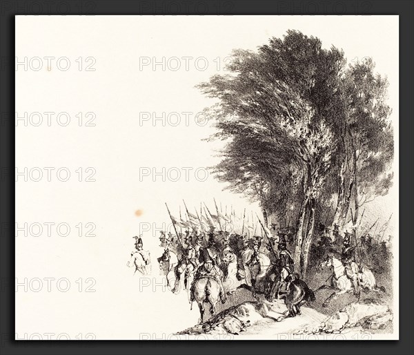 Nicolas-Toussaint Charlet (French, 1792 - 1845), Lanciers en Marche (Lancers on the March), 1831, lithograph on wove paper