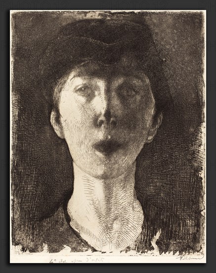 Albert Besnard, Queen Elisabeth of Belgium (La Reine Ãâlisabeth de Belgique), French, 1849 - 1934, 1917, etching and aquatint in black on laid paper