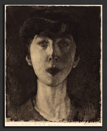 Albert Besnard, Queen Elisabeth of Belgium (La Reine Ãâlisabeth de Belgique), French, 1849 - 1934, 1917, etching and aquatint in brown-black on laid paper