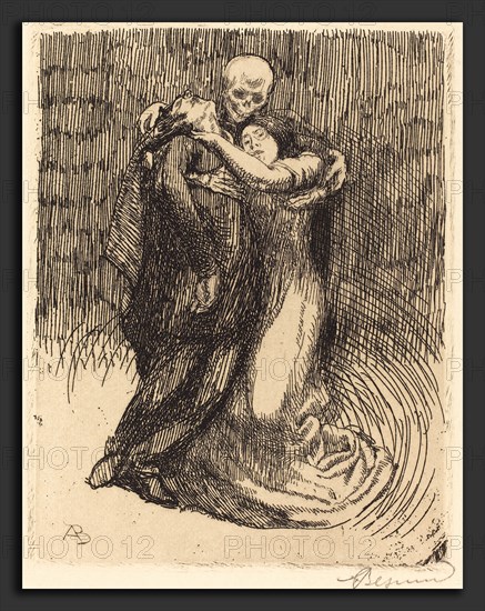 Albert Besnard, Love Consecrated (Elle consacre l'amour), French, 1849 - 1934, 1900, etching in black on Van Gelder Zonen wove paper