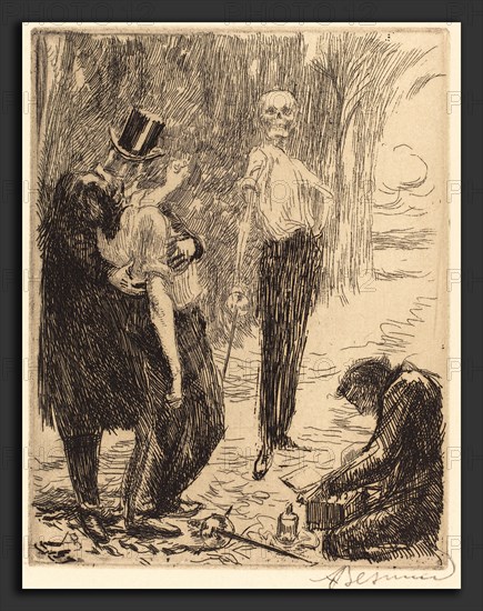 Albert Besnard, The Duel (Le duel), French, 1849 - 1934, 1900, etching in black on Van Gelder Zonen wove paper