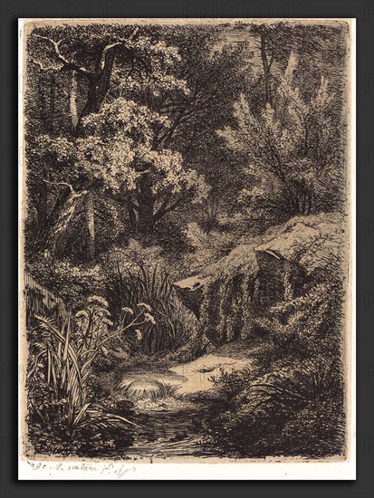 EugÃ¨ne Bléry (French, 1805 - 1887), Le petit ruisseau (The Little Brook), published 1849, etching on chine collé