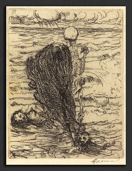 Albert Besnard, Cast of a Net (Le coup de filet), French, 1849 - 1934, 1900, etching in black on vellum