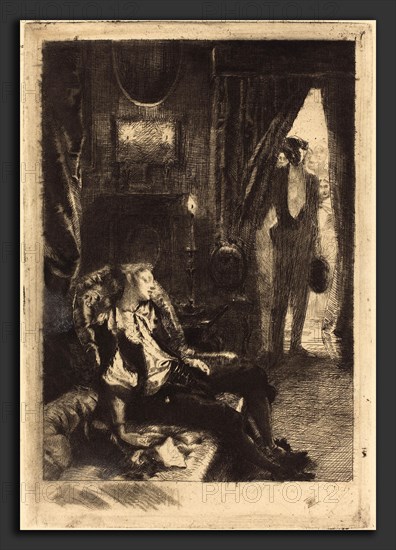 Albert Besnard (French, 1849 - 1934), Iza Sleeping (Le Sommeil d'Iza), 1885, etching and aquatint on laid paper
