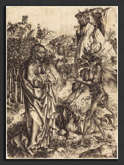 Master LCz (German, active c. 1480-1505), The Temptation of Christ, c. 1500-1505, engraving on laid paper