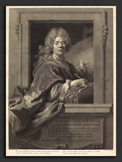FranÃ§ois Chereau I after Nicolas de Largillierre (French, 1680 - 1729), Nicolas de LargilliÃ¨re, 1715, engraving on laid paper