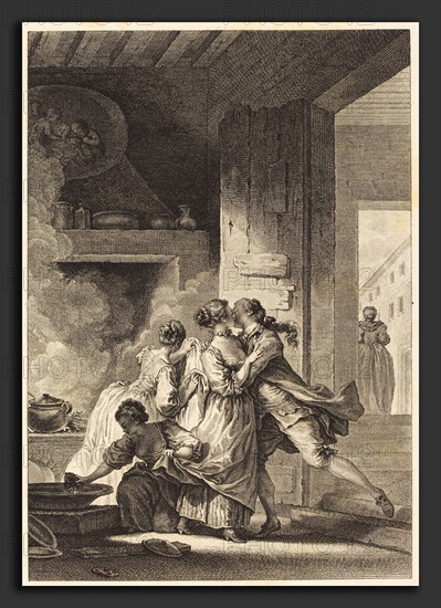 Charles Emmanuel Patas after Jean-Honoré Fragonard (French, 1744 - 1802), On ne s'avise jamais de tout, etching and engraving