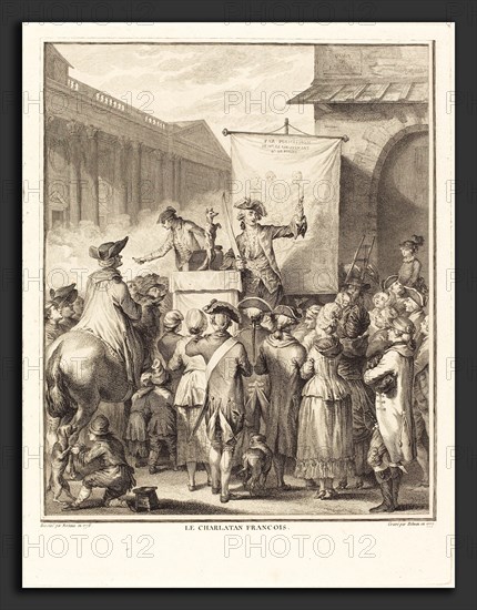 Isidore-Stanislas Helman after Jean Duplessi-Bertaux (French, 1743 - 1806-1810), Le charlatan francais, 1777, etching and engraving