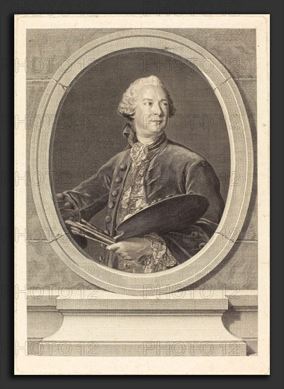 Louis-Jacques Cathelin after Jean-Marc Nattier (French, 1738-1739 - 1804), Louis Tocque, engraving on laid paper