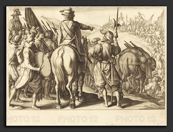 Jacques Callot (French, 1592 - 1635), The Troops on the March, c. 1614, engraving on laid paper [restrike]