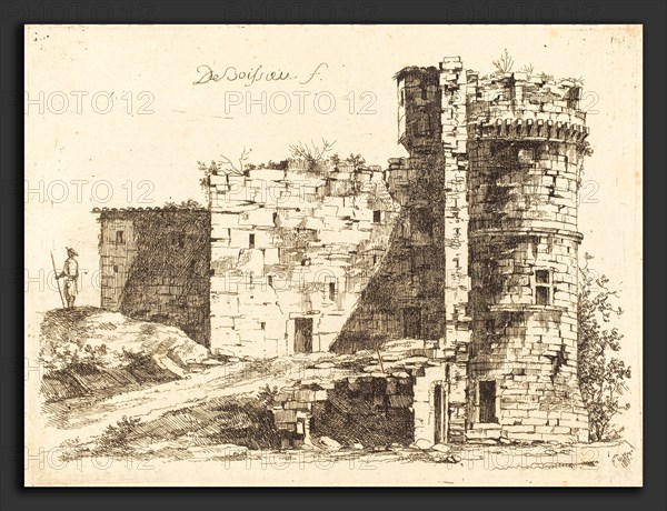 Jean-Jacques de Boissieu (French, 1736 - 1810), Ruins of the ChÃ¢teau Saint-Chamond, Loire, 1759, etching on laid paper