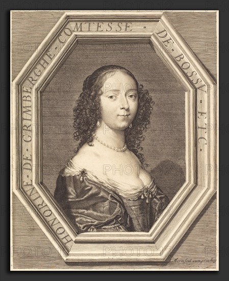 Jean Morin (French, c. 1600 - 1650), Honorine Grimberge, comtesse de Bossu, etching, engraving, and stippling on laid paper