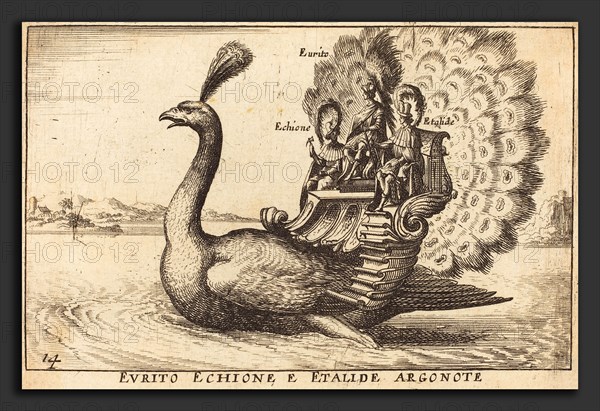 Balthasar Moncornet after Remigio Cantagallina (French, c. 1600 - 1668), Evrito Echione e Etalide Argonote, etching on laid paper