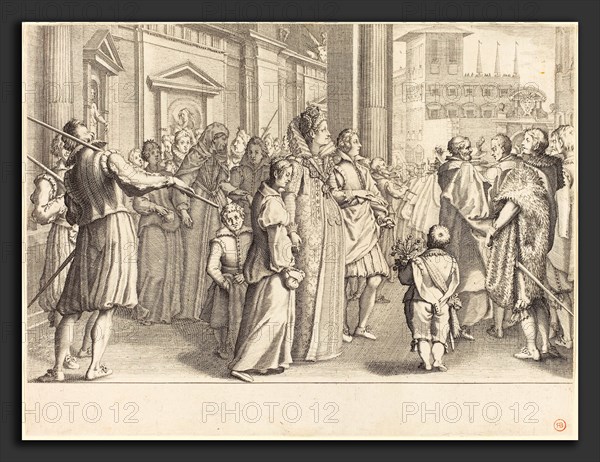 Jacques Callot (French, 1592 - 1635), Grand Duchess at the Procession of the Young Girls, c. 1614, engraving