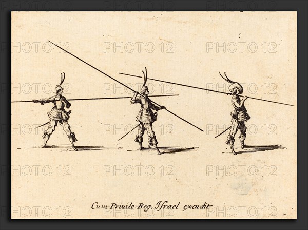 Jacques Callot (French, 1592 - 1635), Drill with Tilted Pikes, 1634-1635, etching