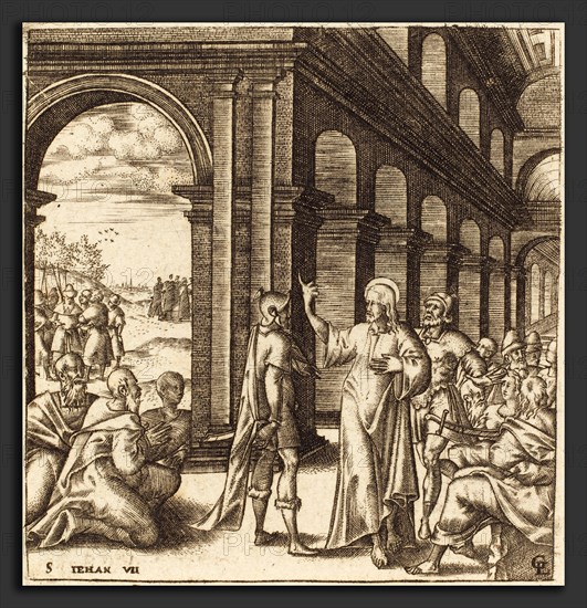 Léonard Gaultier (French, 1561 - 1641), Christ at the Feast of Tabernacles, probably c. 1576-1580, engraving
