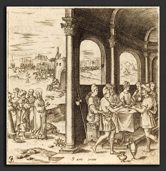 Léonard Gaultier (French, 1561 - 1641), Christ Journeying to the House of a Pharisee, probably c. 1576-1580, engraving