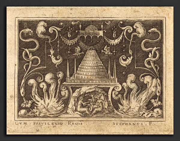 Etienne Delaune (French, 1518-1519 - 1583), Incest of Loth, engraving