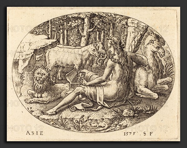 Etienne Delaune (French, 1518-1519 - 1583), Asia, 1575, engraving