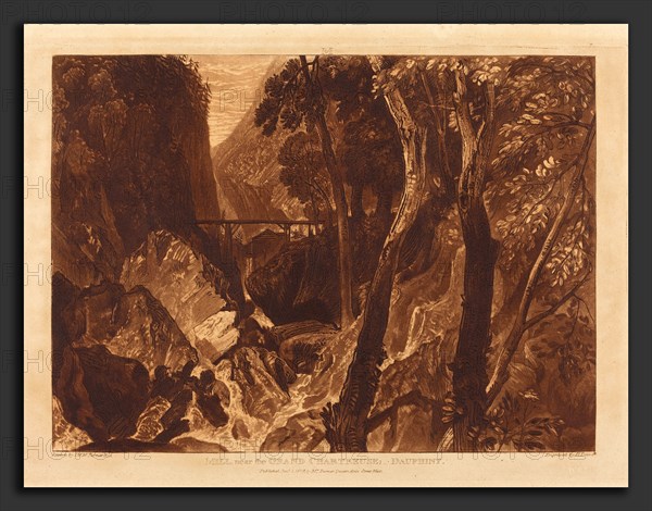 Joseph Mallord William Turner and Henry Edward Dawe (British, 1775 - 1851), Mill near the Grand Chartreuse, published 1816, etching and mezzotint