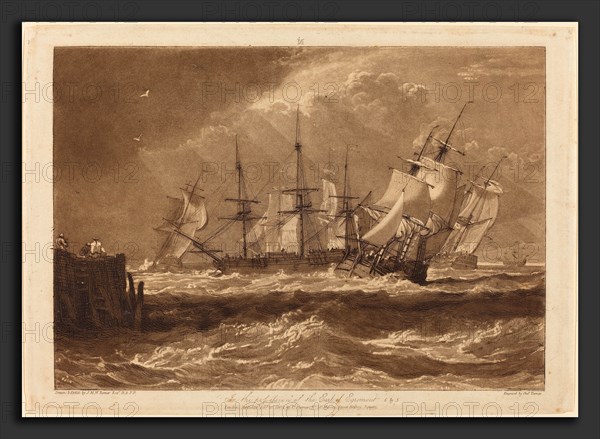 Joseph Mallord William Turner and Charles Turner (British, 1775 - 1851), Ships in a Breeze, published 1808, etching and mezzotint