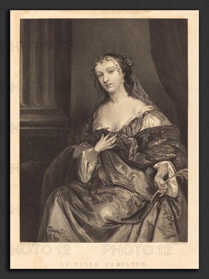 Charles Rolls after Sir Peter Lely (British, active first half 19th century), La Belle Hamilton, engraving