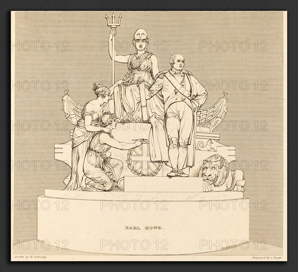 Charles Heath after Henry Corbould after John Flaxman (British, 1784-1785 - 1848), Monument to Earl Howe, published 1818, etching