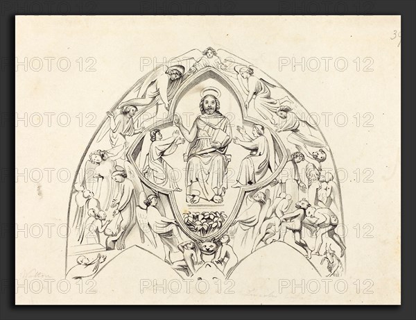 W. Walton after John Flaxman (British (?), active 19th century), Last Judgment, Lincoln Cathedral, published 1829, lithograph [proof before letters]