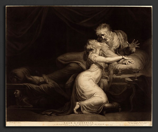 John Raphael Smith after Henry Fuseli (British, 1752 - 1812), Lear and Cordelia, 1784, mezzotint on laid paper