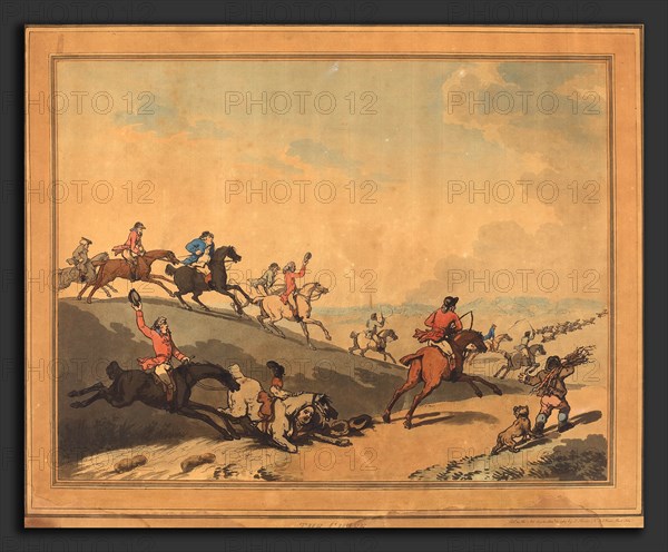 Thomas Rowlandson (British, 1756 - 1827), The Chase, published 1787, hand-colored etching and aquatint on J. Whatman paper