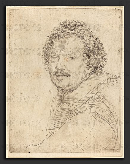 Ottavio Leoni (Italian, c. 1578 - 1630), A Man with a Moustache and Goatee, Facing Forward, 1620s, engraving on laid paper