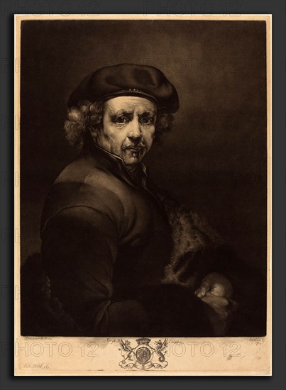 Richard Earlom after Rembrandt van Rijn (British, 1743 - 1822), Rembrandt, Self-Portrait, 1767, mezzotint