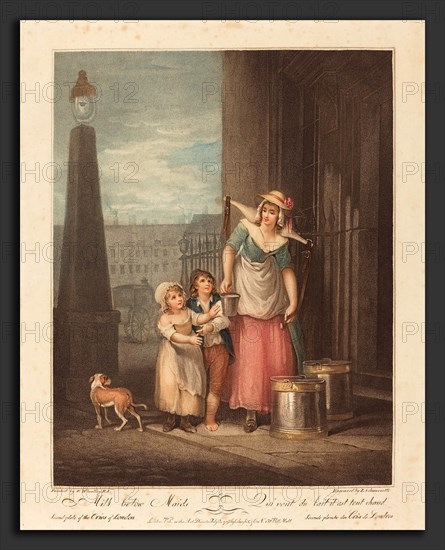 Luigi Schiavonetti after Francis Wheatley (Italian, 1765 - 1810), Milk below Maids, 1793, color stipple engraving