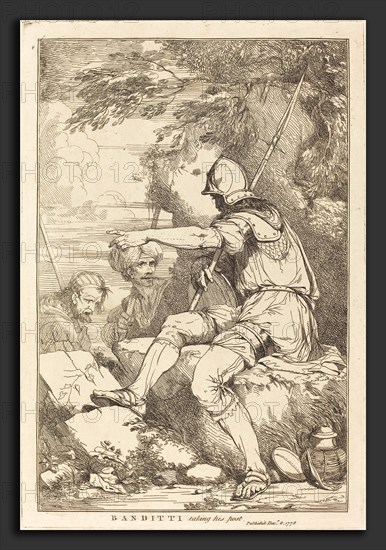 John Hamilton Mortimer (British, 1740 - 1779), Banditti Taking His Post, 1778, etching