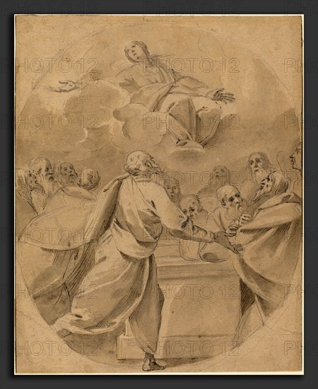 Morazzone (Italian, 1573 - 1626), The Assumption of the Virgin, pen and brown ink with brown wash over graphite  on laid paper