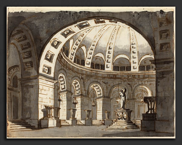 Gasparo Galliari (Italian, 1761 - 1823), Stage Design, pen and brown ink with gray wash over graphite on laid paper