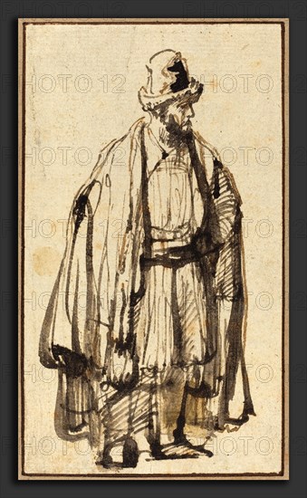 Style of Rembrandt van Rijn, An Oriental, pen and brown ink with brush and brown-black ink on laid paper