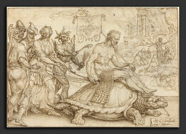 Maerten van Heemskerck (Netherlandish, 1498 - 1574), The Triumph of Job, 1559, pen and brown ink with traces of chalk on laid paper