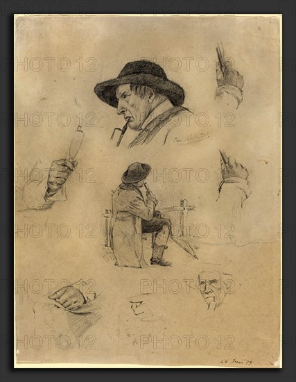 Lovis Corinth (German, 1858 - 1925), Sheet of Sketches, 1877, graphite on wove paper