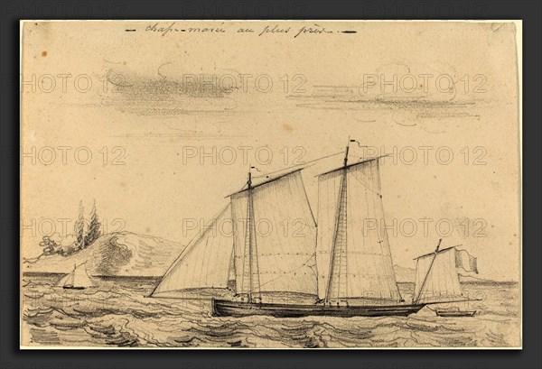 Charles Meryon (French, 1821 - 1868), Chasse-maree au plus pres, graphite